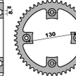 Vysoce Kvalitní PBR rozeta 4306 50 C45 HONDA CR 80/85 '85-'07 (JTR215.50) (ŁAŃC. 420) (STD.+1) (MADE IN ITALY)